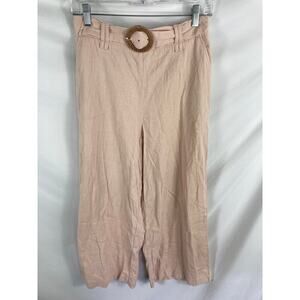 Sigrid Olsen Linen Blend Belted Crop Pant Size 6